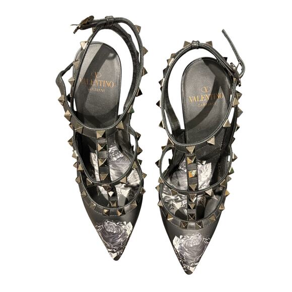 Valentino Undercover Rose Black Rockstud Pump | Size EU 36 US6, Like New - Picture 5 of 12